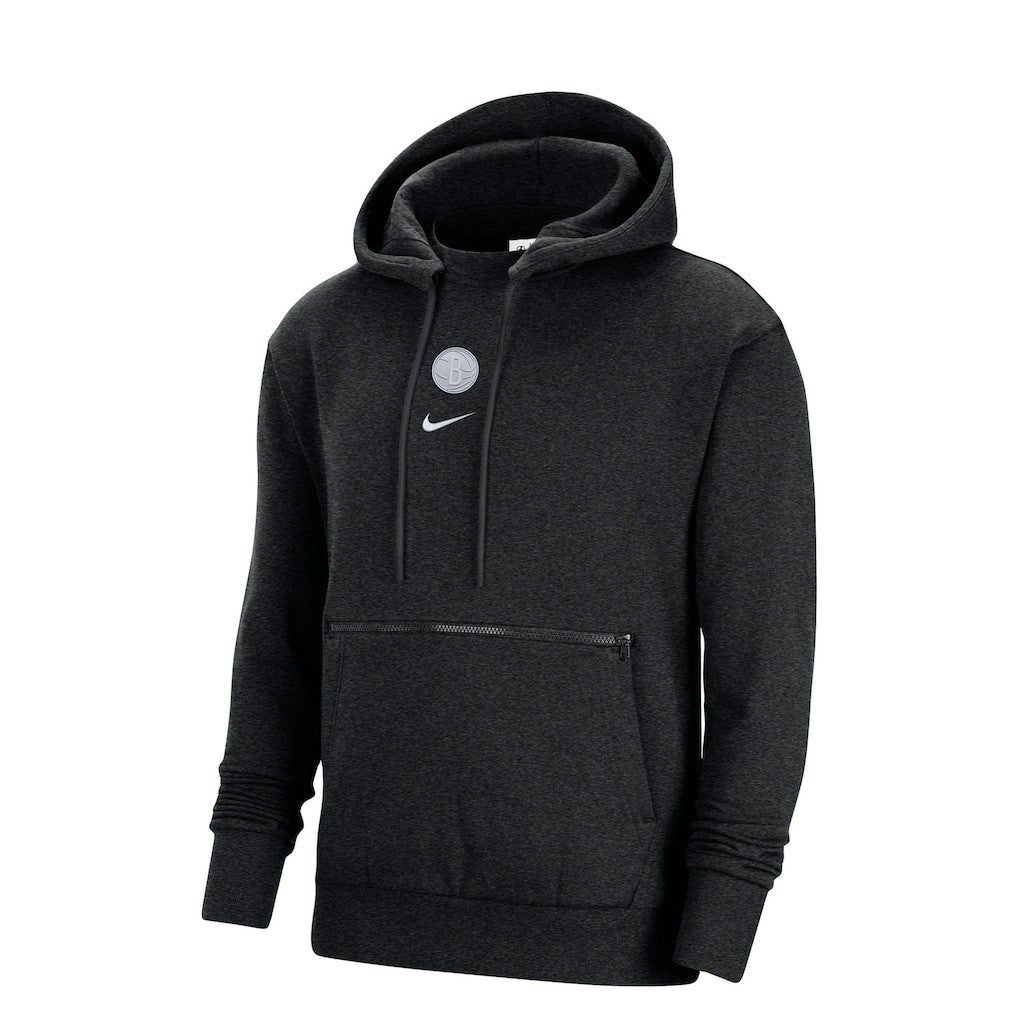 Brooklyn Nets Courtside Versus Flight Pullover Hoodie Heather Black - Nike
