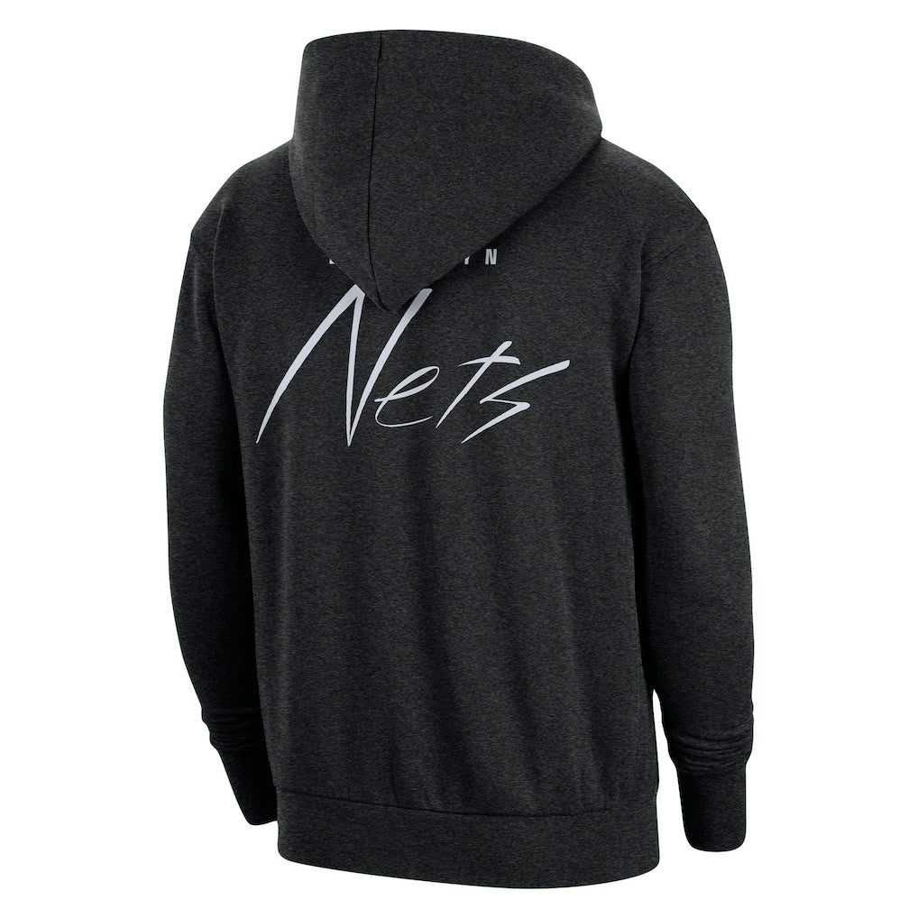 Brooklyn Nets Courtside Versus Flight Pullover Hoodie Heather Black - Nike