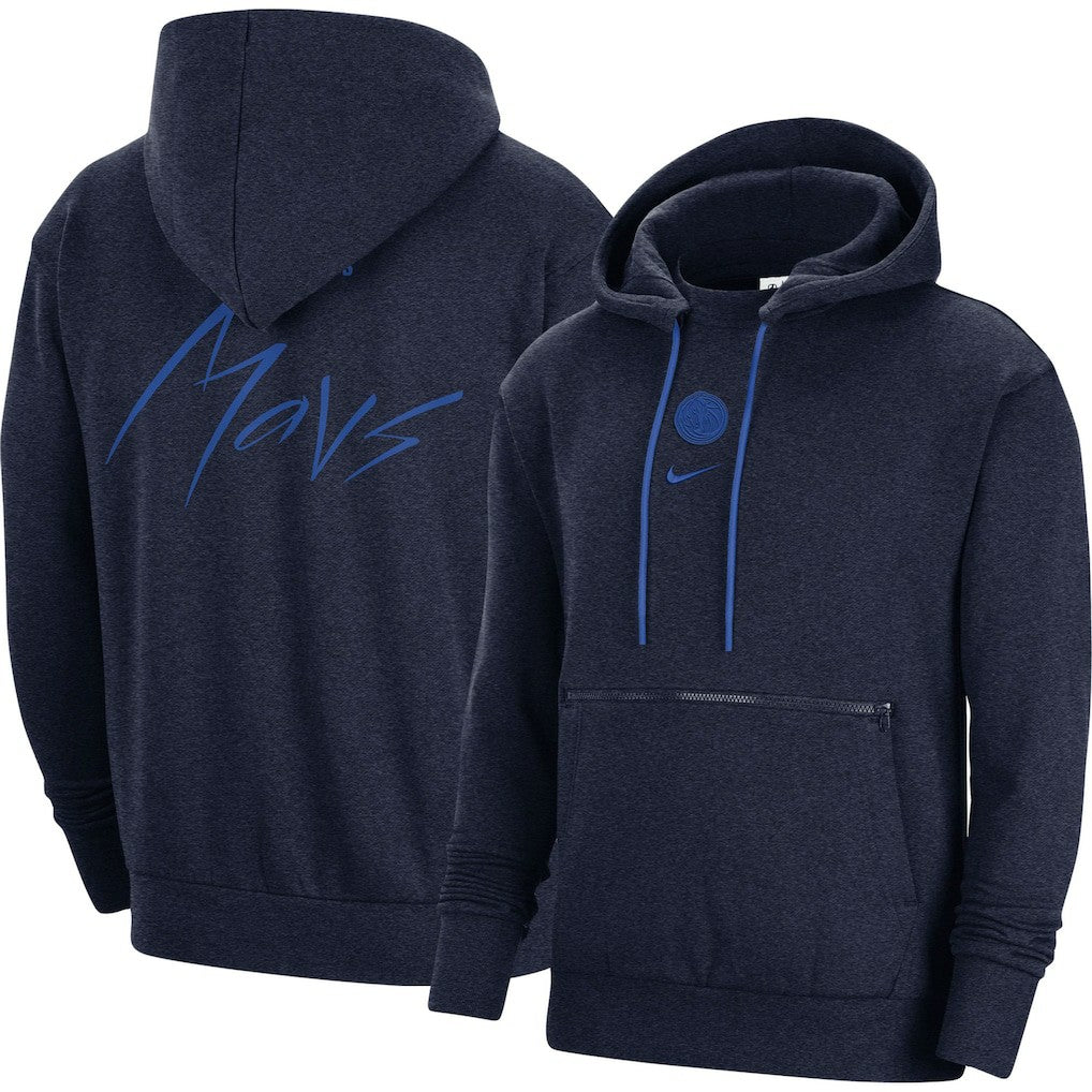 Dallas Mavericks Courtside Versus Flight Pullover Hoodie Heather Navy - Nike outlet