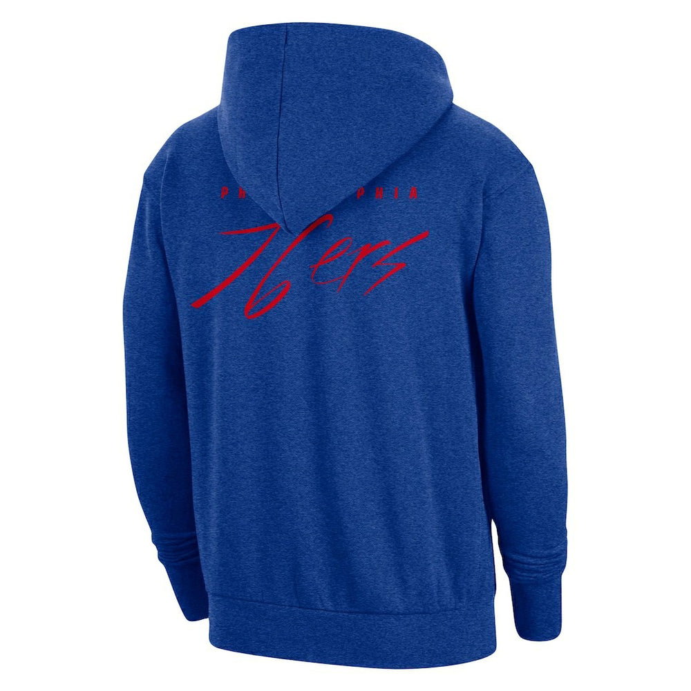 Philadelphia 76ers Courtside Versus Flight Pullover Hoodie Heather Royal - Nike