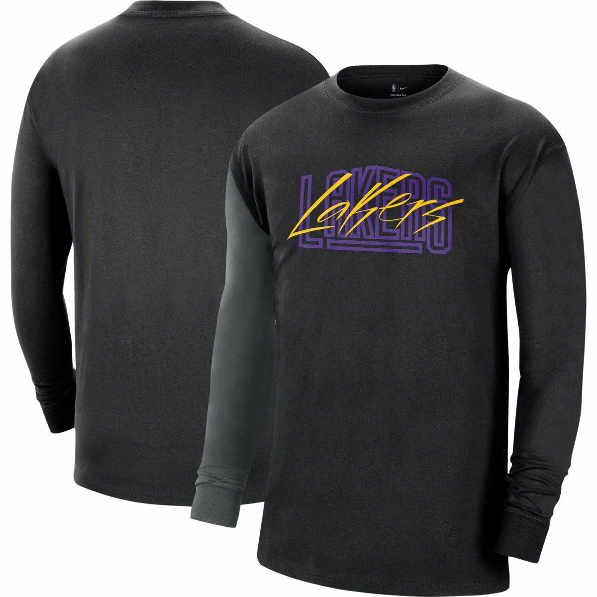 Los Angeles Lakers Courtside Versus Flight MAX90 Long Sleeve T-Shirt Black - Nike