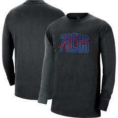 Philadelphia 76ers Courtside Versus Flight MAX90 Long Sleeve T-Shirt Black - Nike
