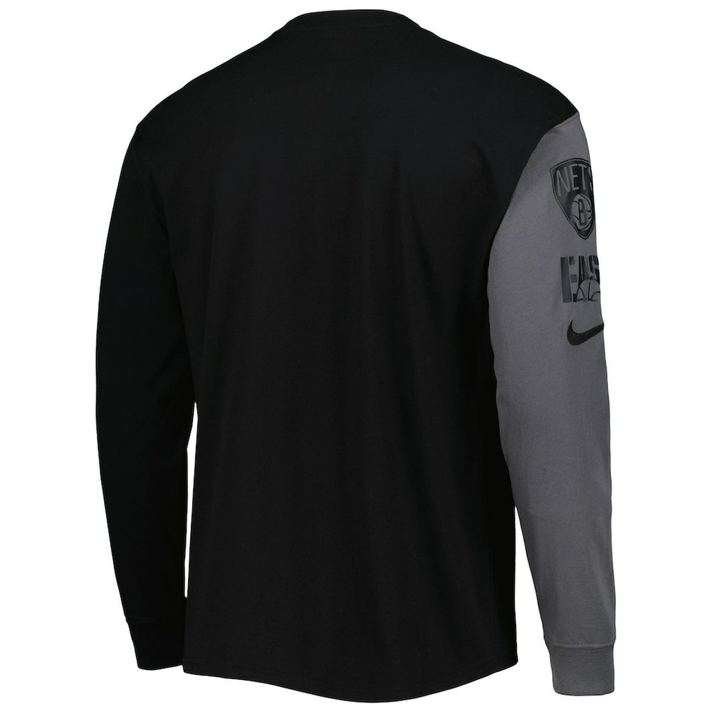 Brooklyn Nets Courtside Versus Flight MAX90 Long Sleeve T-Shirt Black - Nike