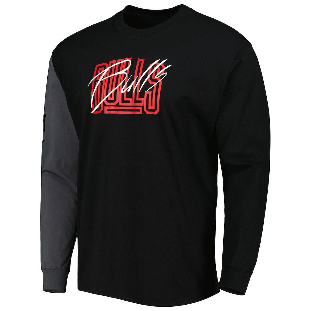 Chicago Bulls Courtside Versus Flight MAX90 Long Sleeve T-Shirt Black - Nike