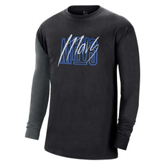 Dallas Mavericks Courtside Versus Flight MAX90 Long Sleeve T-Shirt Black - Nike