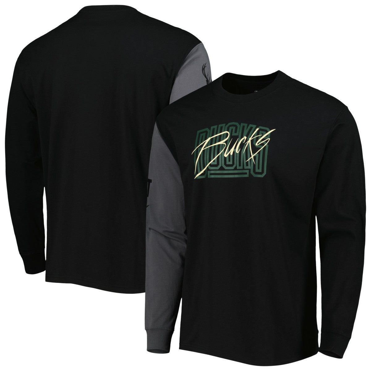 Milwaukee Bucks Courtside Versus Flight MAX90 Long Sleeve T-Shirt Black - Nike
