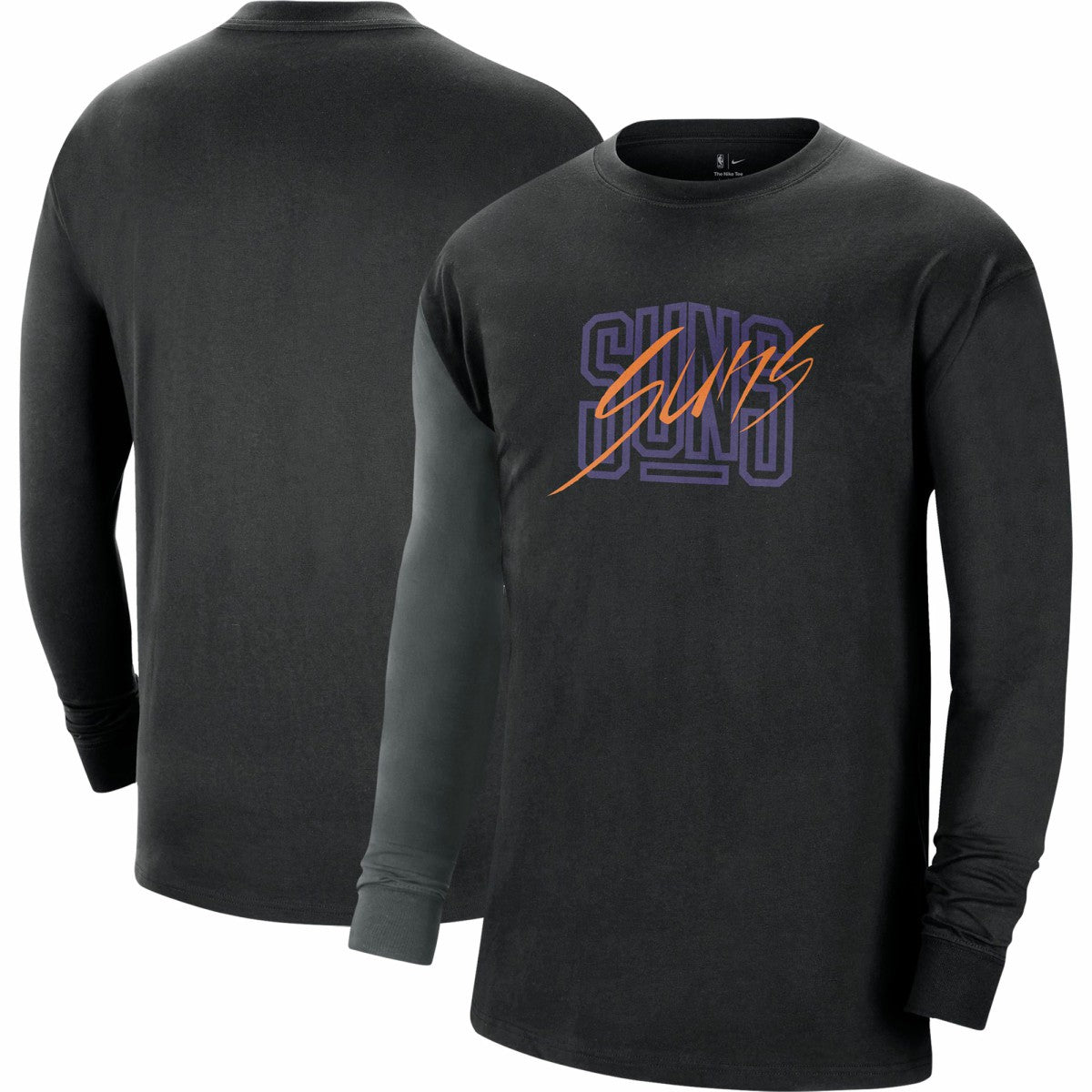 Phoenix Suns Courtside Versus Flight MAX90 Long Sleeve T-Shirt Black - Nike