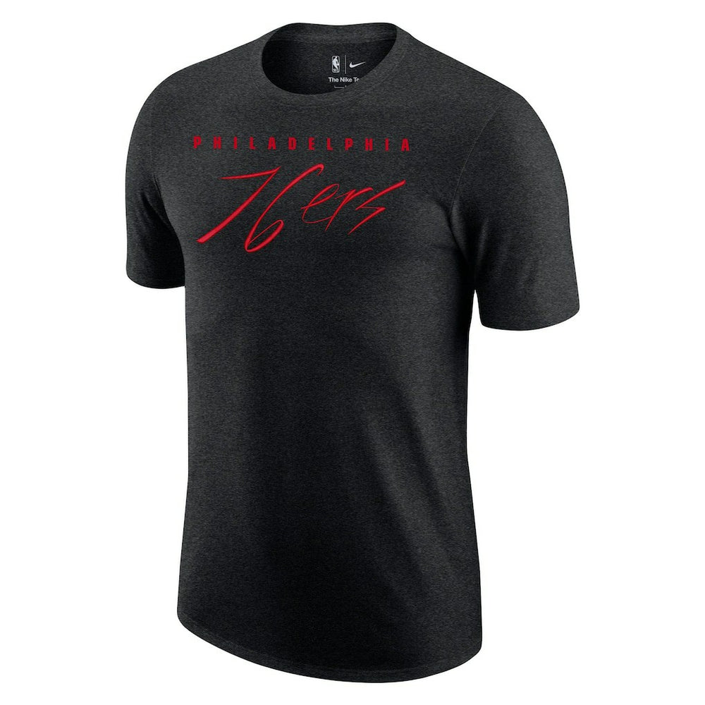 Philadelphia 76ers Courtside Versus Flight Max90 T-Shirt Heather Black - Nike