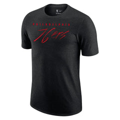 Philadelphia 76ers Courtside Versus Flight Max90 T-Shirt Heather Black - Nike