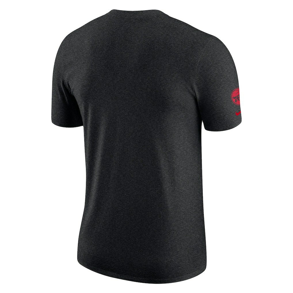 Philadelphia 76ers Courtside Versus Flight Max90 T-Shirt Heather Black - Nike