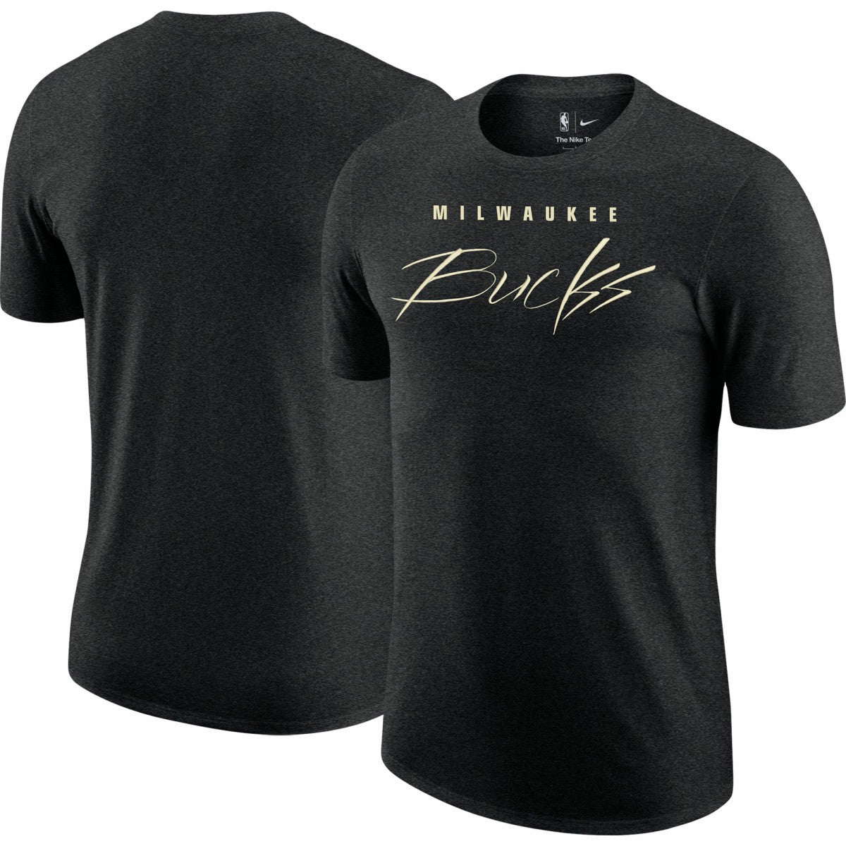 Milwaukee Bucks Courtside Versus Flight Max90 T-Shirt Heather Black - Nike outlet