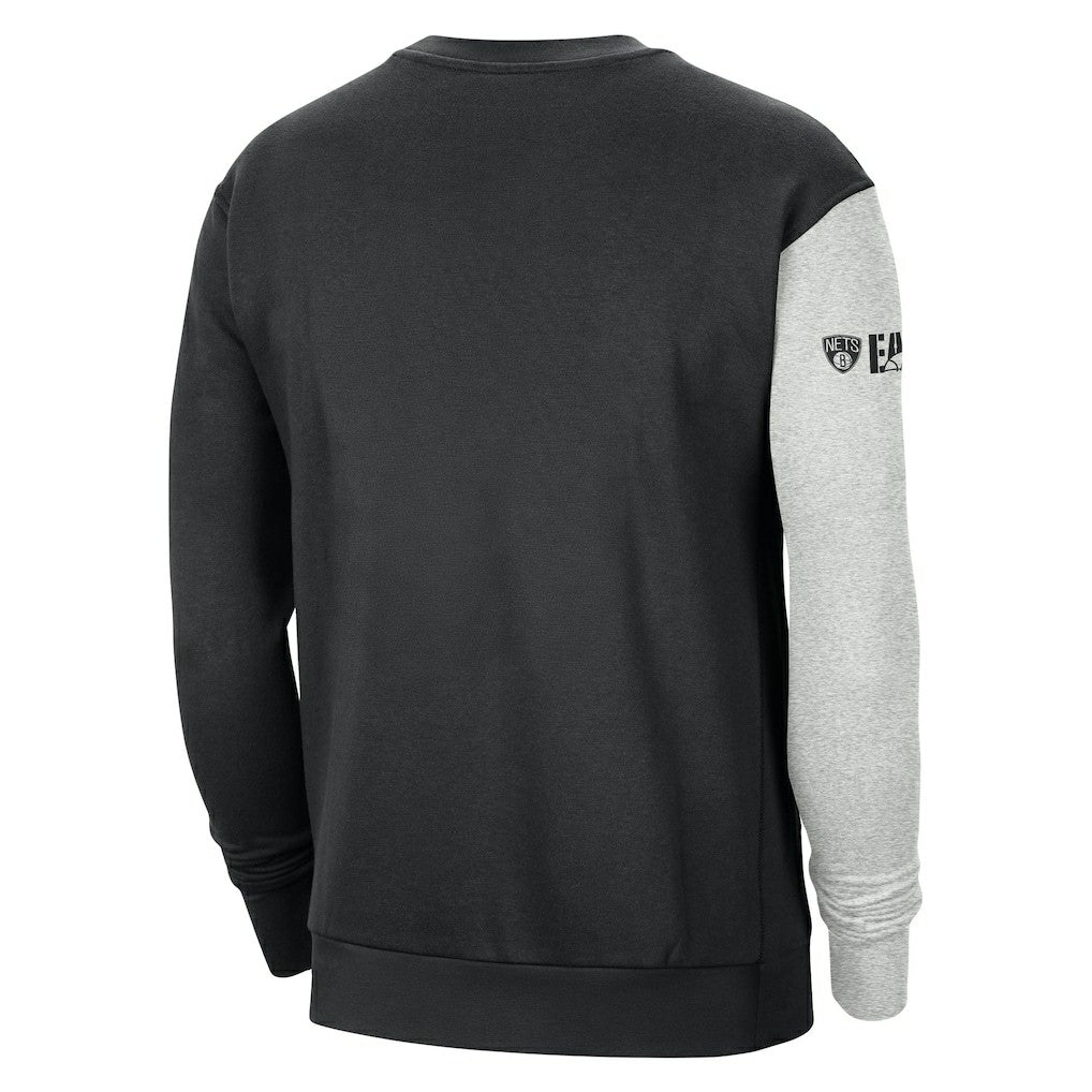 Brooklyn Nets Courtside Versus Force & Flight Pullover Sweatshirt Black/Heather Gray - Nike