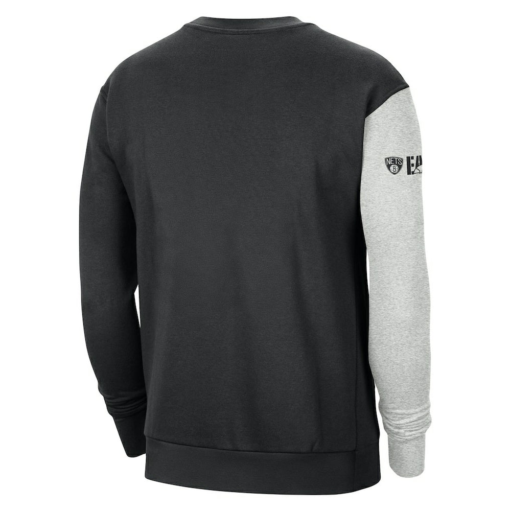 Brooklyn Nets Courtside Versus Force & Flight Pullover Sweatshirt Black/Heather Gray - Nike