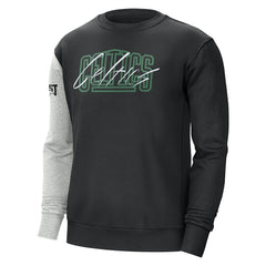Boston Celtics Courtside Versus Force & Flight Pullover Sweatshirt Black/Heather Gray - Nike