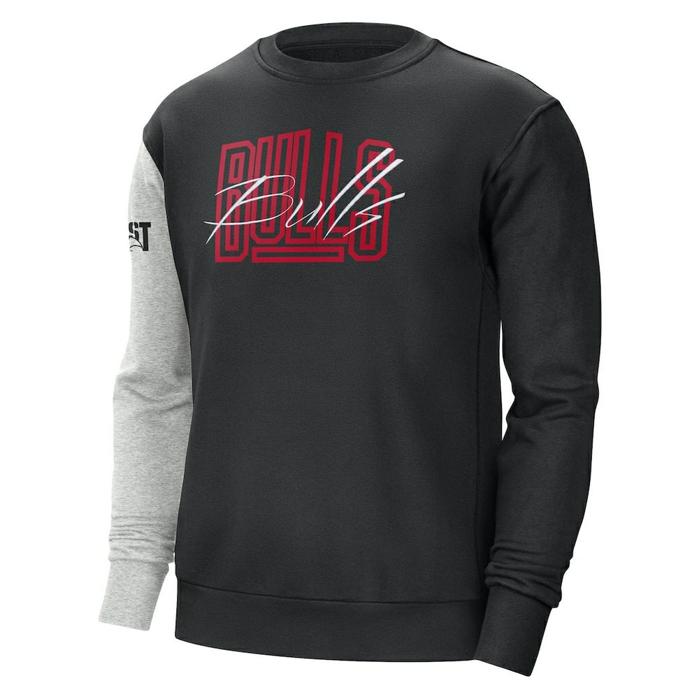 Chicago Bulls Courtside Versus Force & Flight Pullover Sweatshirt Black/Heather Gray - Nike