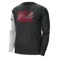 Chicago Bulls Courtside Versus Force & Flight Pullover Sweatshirt Black/Heather Gray - Nike