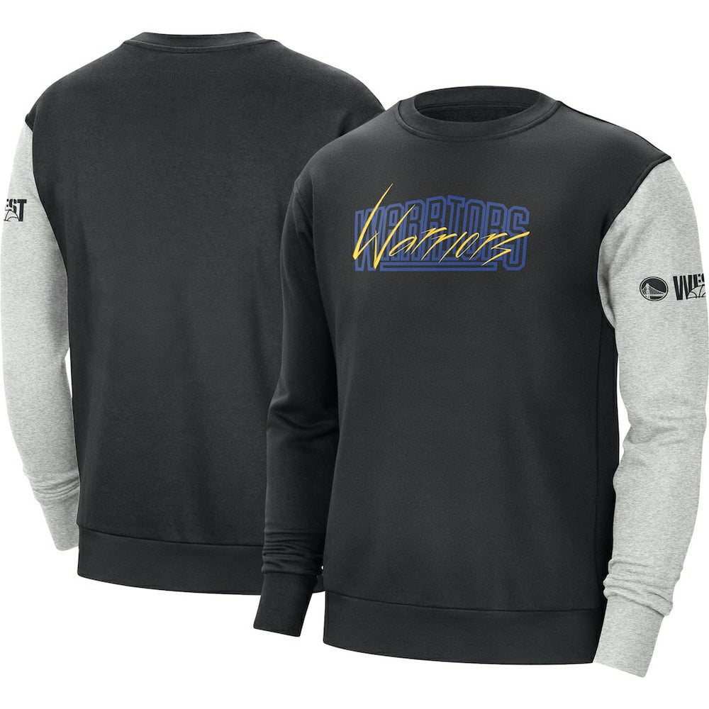 Golden State Warriors Courtside Versus Force & Flight Pullover Sweatshirt Black/Heather Gray - Nike