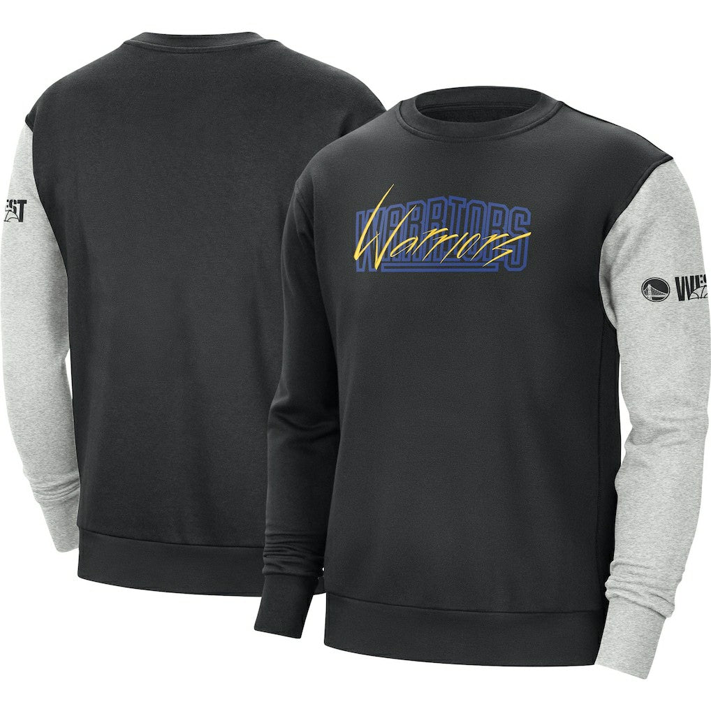 Golden State Warriors Courtside Versus Force & Flight Pullover Sweatshirt Black/Heather Gray - Nike
