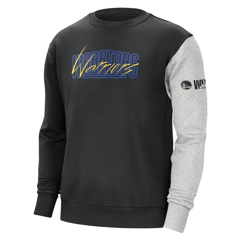 Golden State Warriors Courtside Versus Force & Flight Pullover Sweatshirt Black/Heather Gray - Nike