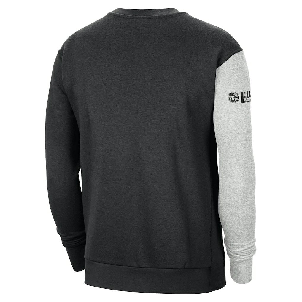 Philadelphia 76ers Courtside Versus Force & Flight Pullover Sweatshirt Black/Heather Gray - Nike