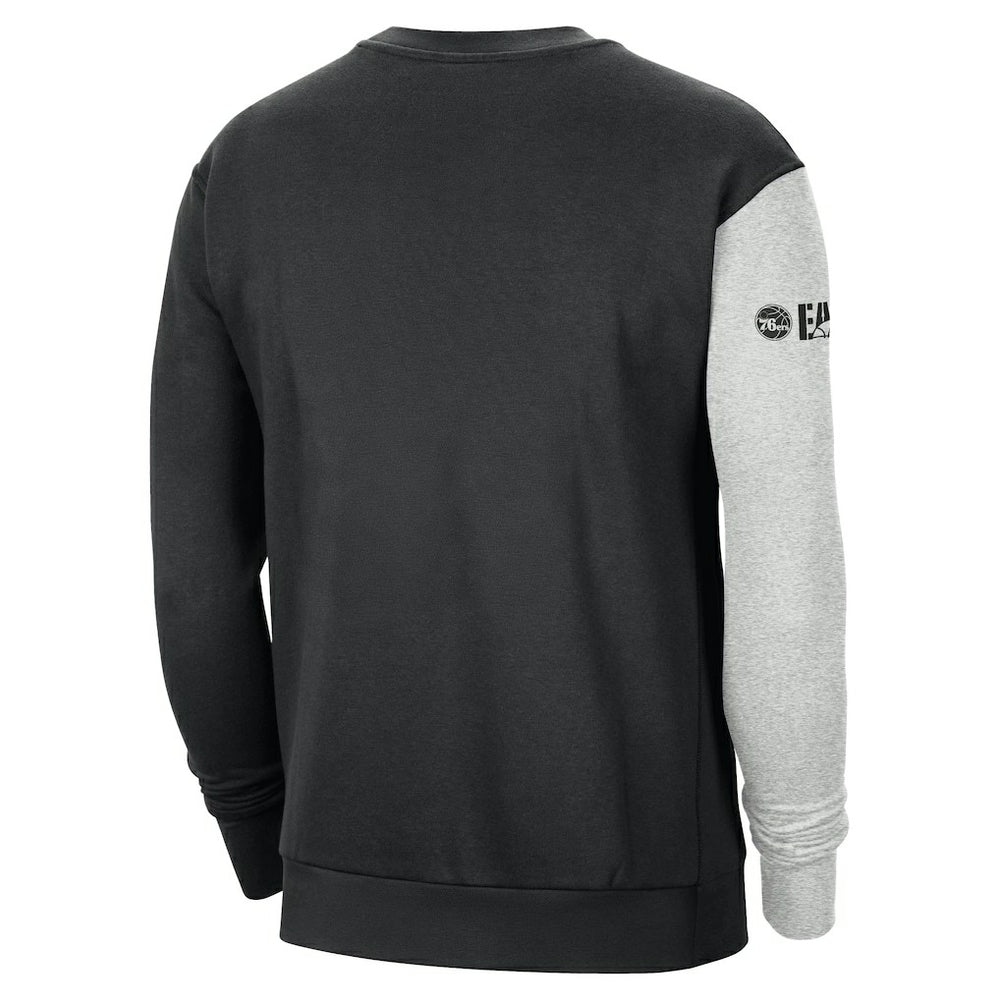 Philadelphia 76ers Courtside Versus Force & Flight Pullover Sweatshirt Black/Heather Gray - Nike
