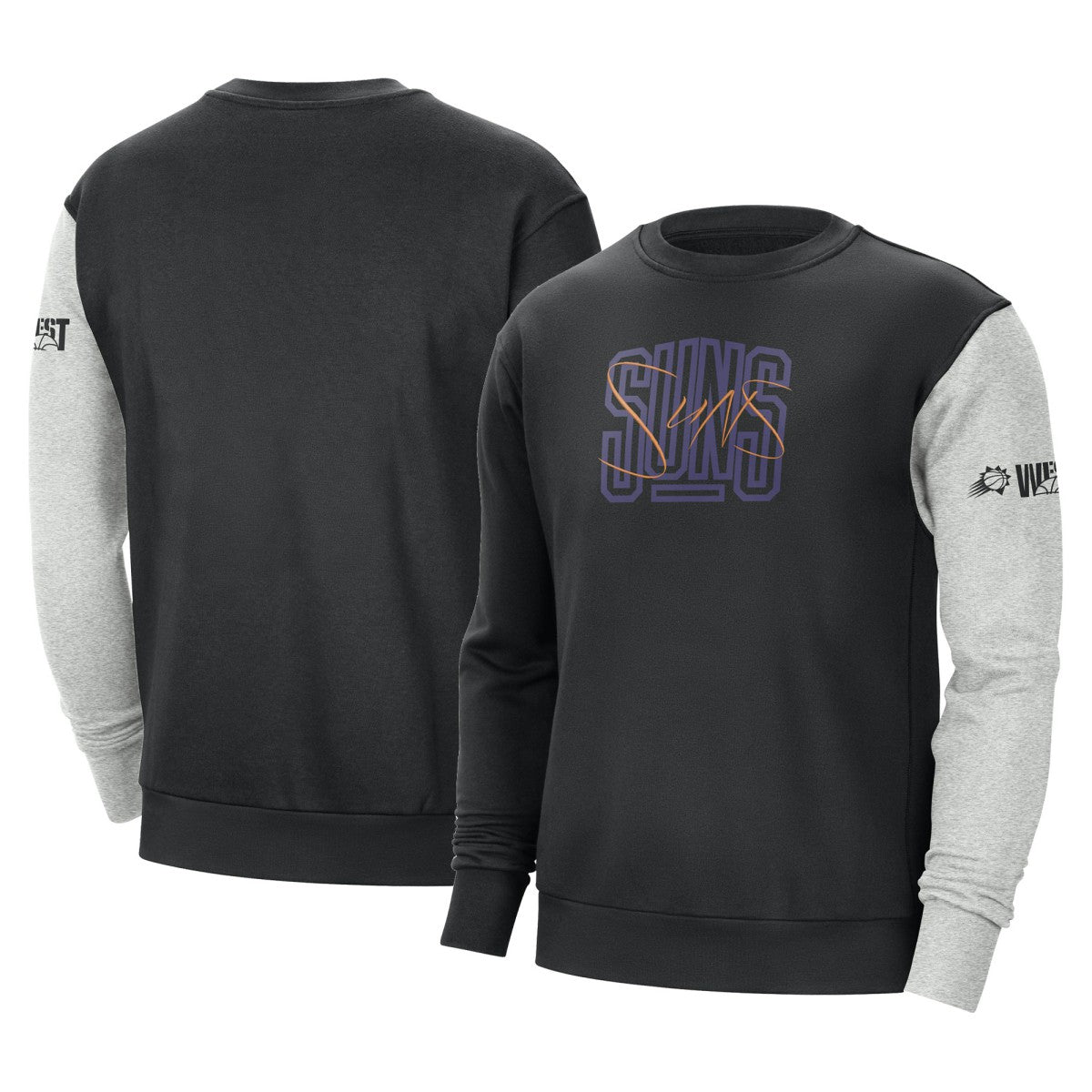Phoenix Suns Courtside Versus Force & Flight Pullover Sweatshirt Black/Heather Gray - Nike