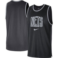 Brooklyn Nets Courtside Versus Force Split DNA Performance Mesh Tank Top Black/Anthracite - Nike