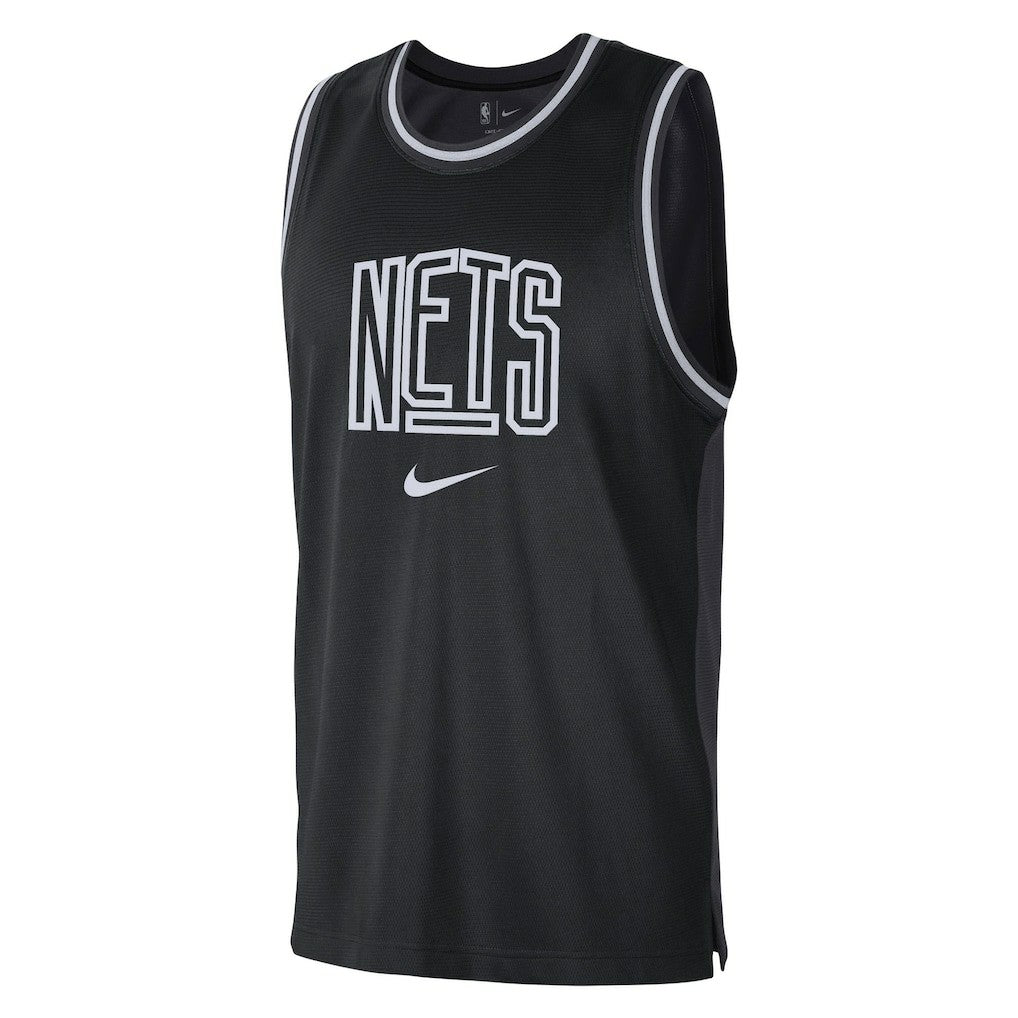 Brooklyn Nets Courtside Versus Force Split DNA Performance Mesh Tank Top Black/Anthracite - Nike