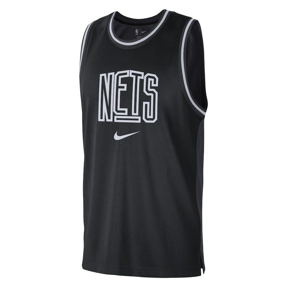 Brooklyn Nets Courtside Versus Force Split DNA Performance Mesh Tank Top Black/Anthracite - Nike