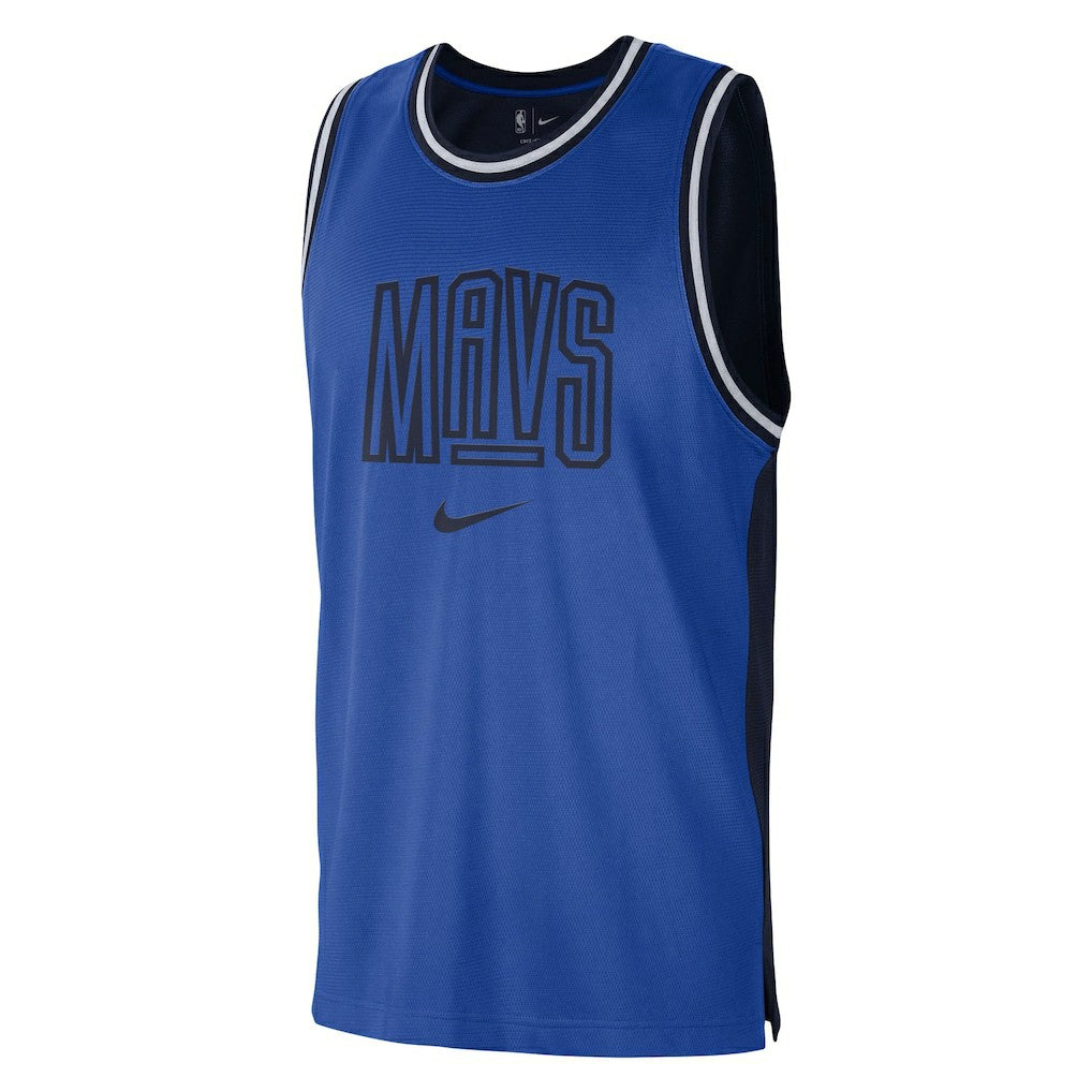 Dallas Mavericks Courtside Versus Force Split DNA Performance Mesh Tank Top Blue/Navy - Nike