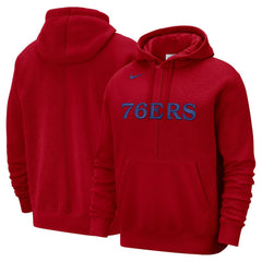 Philadelphia 76ers Courtside Versus Stitch Split Pullover Hoodie Red - Nike