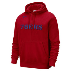 Philadelphia 76ers Courtside Versus Stitch Split Pullover Hoodie Red - Nike