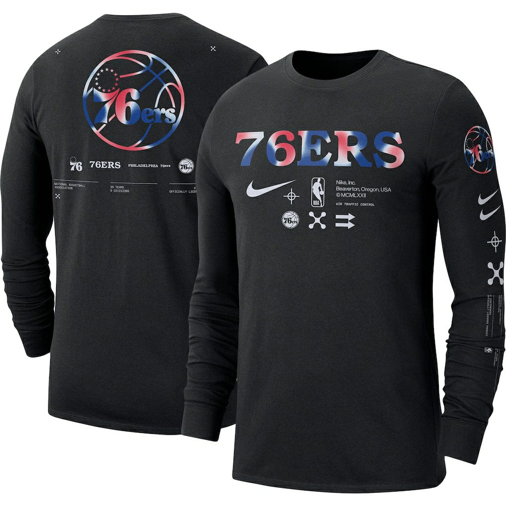 Philadelphia 76ers Essential Air Traffic Control Long Sleeve T-Shirt Black - Nike outlet