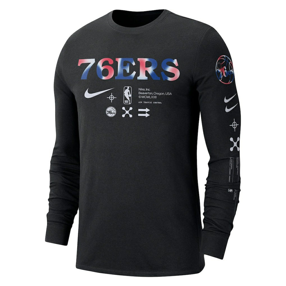 Philadelphia 76ers Essential Air Traffic Control Long Sleeve T-Shirt Black - Nike outlet