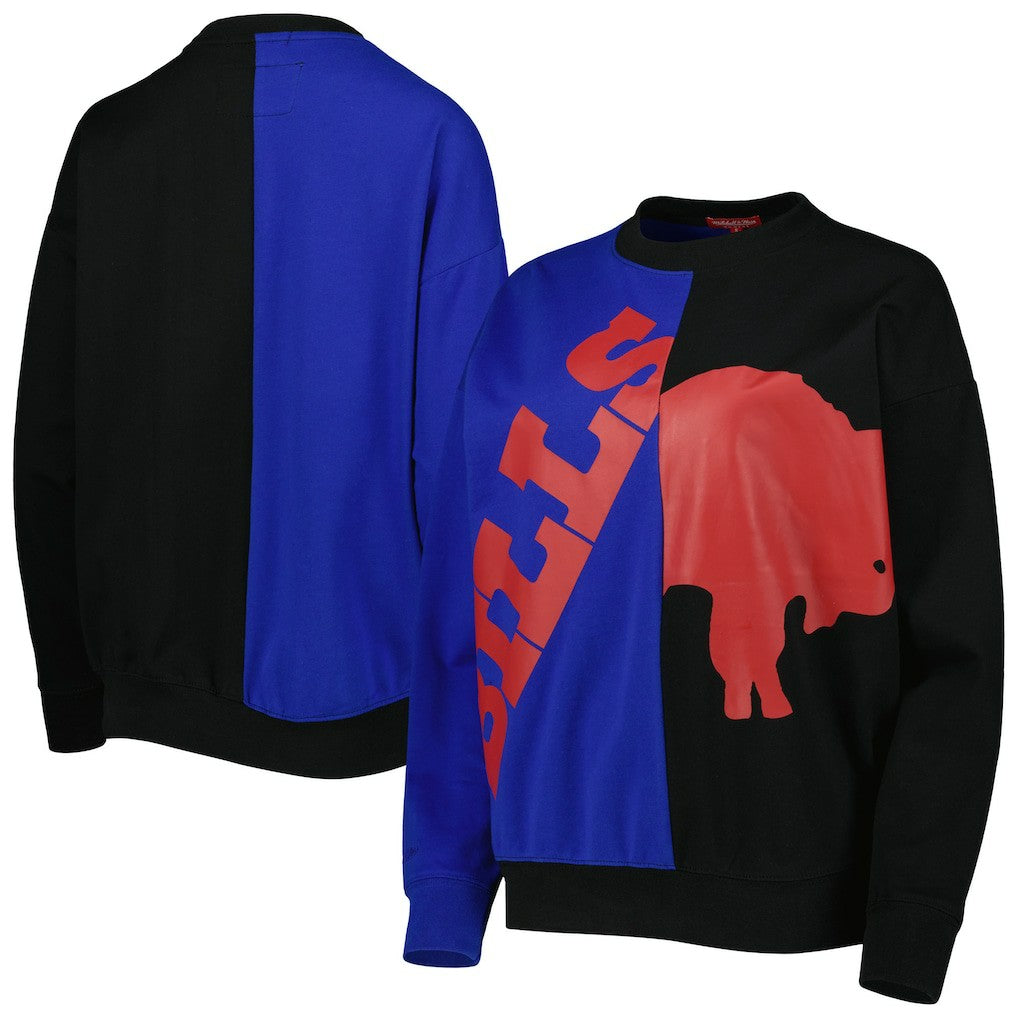 Buffalo Bills Women's Big Face Pullover Sweatshirt - Royal/Black Pullover