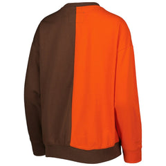 Cleveland Browns Women's Big Face Pullover Sweatshirt - Orange/Brown Pullover