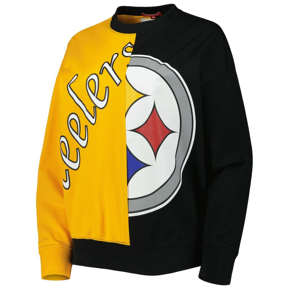 Pittsburgh Steelers Women's Big Face Pullover Sweatshirt - Black/Gold Pullover