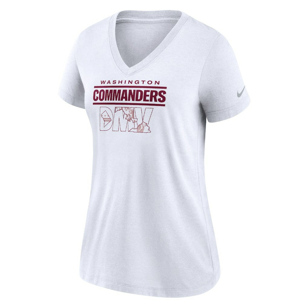 Washington Commanders Women's Hometown Collection Tri-Blend V-Neck T-Shirt - White T-shirts