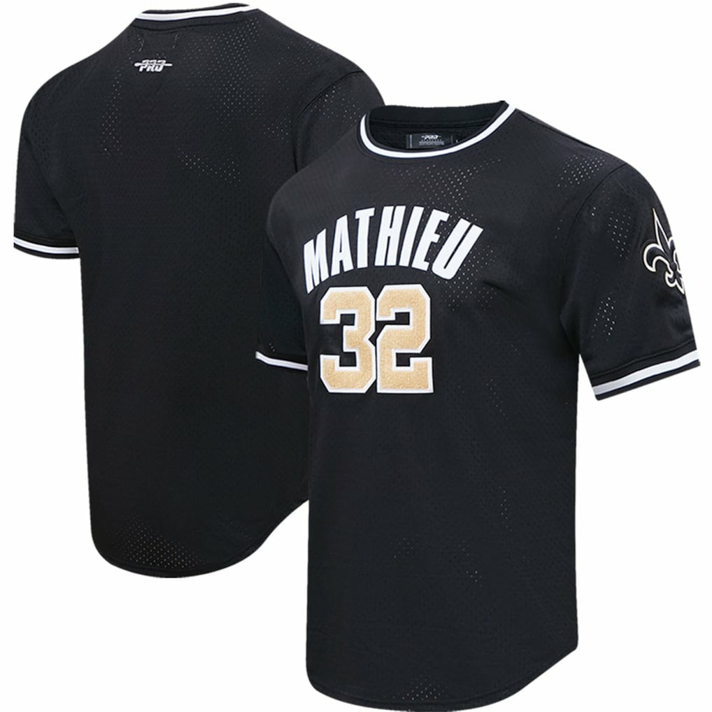 Tyrann Mathieu New Orleans Saints Pro Standard Mesh Player Name & Number Top - Black Tops