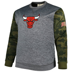Chicago Bulls Big & Tall Camo Stitched Sweatshirt Heather Charcoal - Fanatics