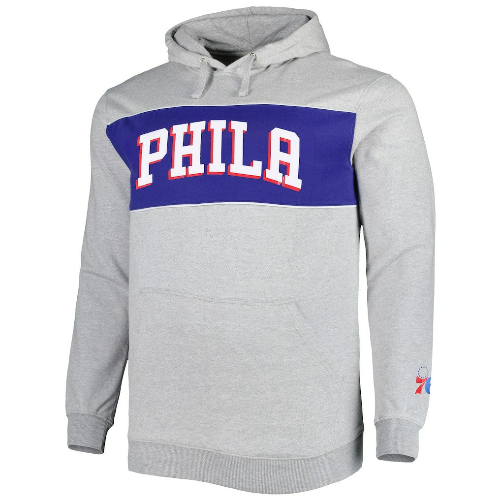Philadelphia 76ers Big & Tall Wordmark Pullover Hoodie Heather Gray - Fanatics