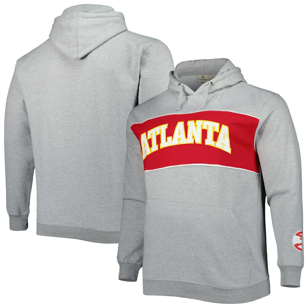 Atlanta Hawks Big & Tall Wordmark Pullover Hoodie Heather Gray - Fanatics outlet