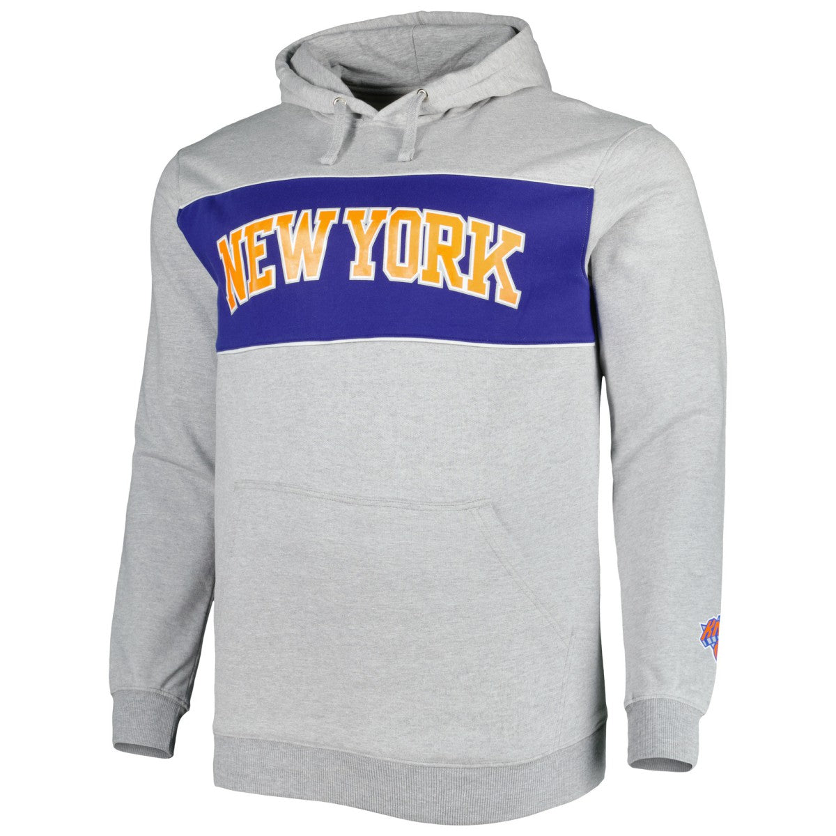 New York Knicks Big & Tall Wordmark Pullover Hoodie Heather Gray - Fanatics