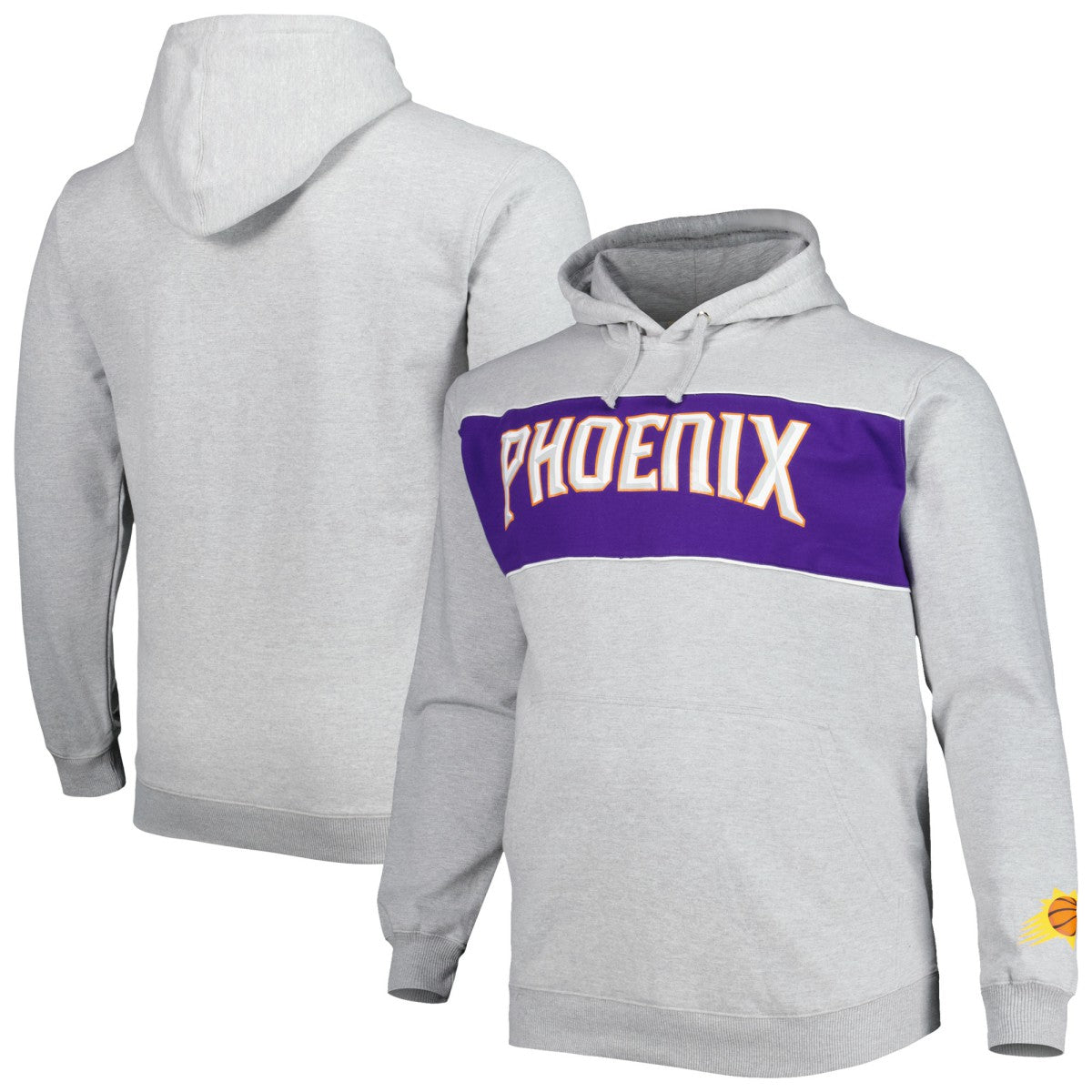 Phoenix Suns Big & Tall Wordmark Pullover Hoodie Heather Gray - Fanatics
