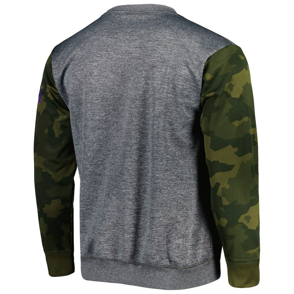 Philadelphia 76ers Camo Stitched Sweatshirt Heather Charcoal - Fanatics
