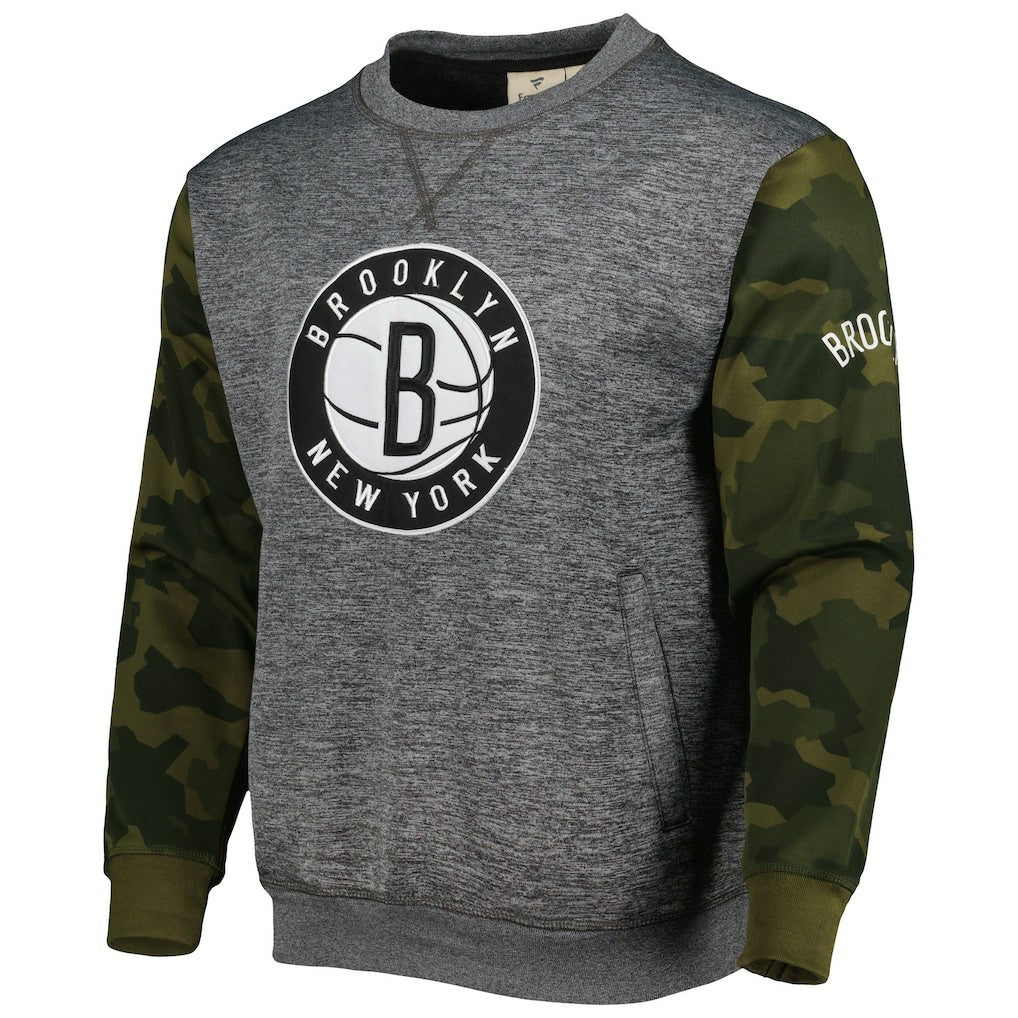 Brooklyn Nets Camo Stitched Sweatshirt Heather Charcoal - Fanatics