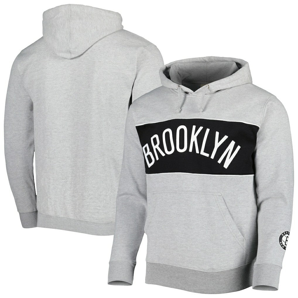Brooklyn Nets Wordmark French Terry Pullover Hoodie Heather Gray - Fanatics