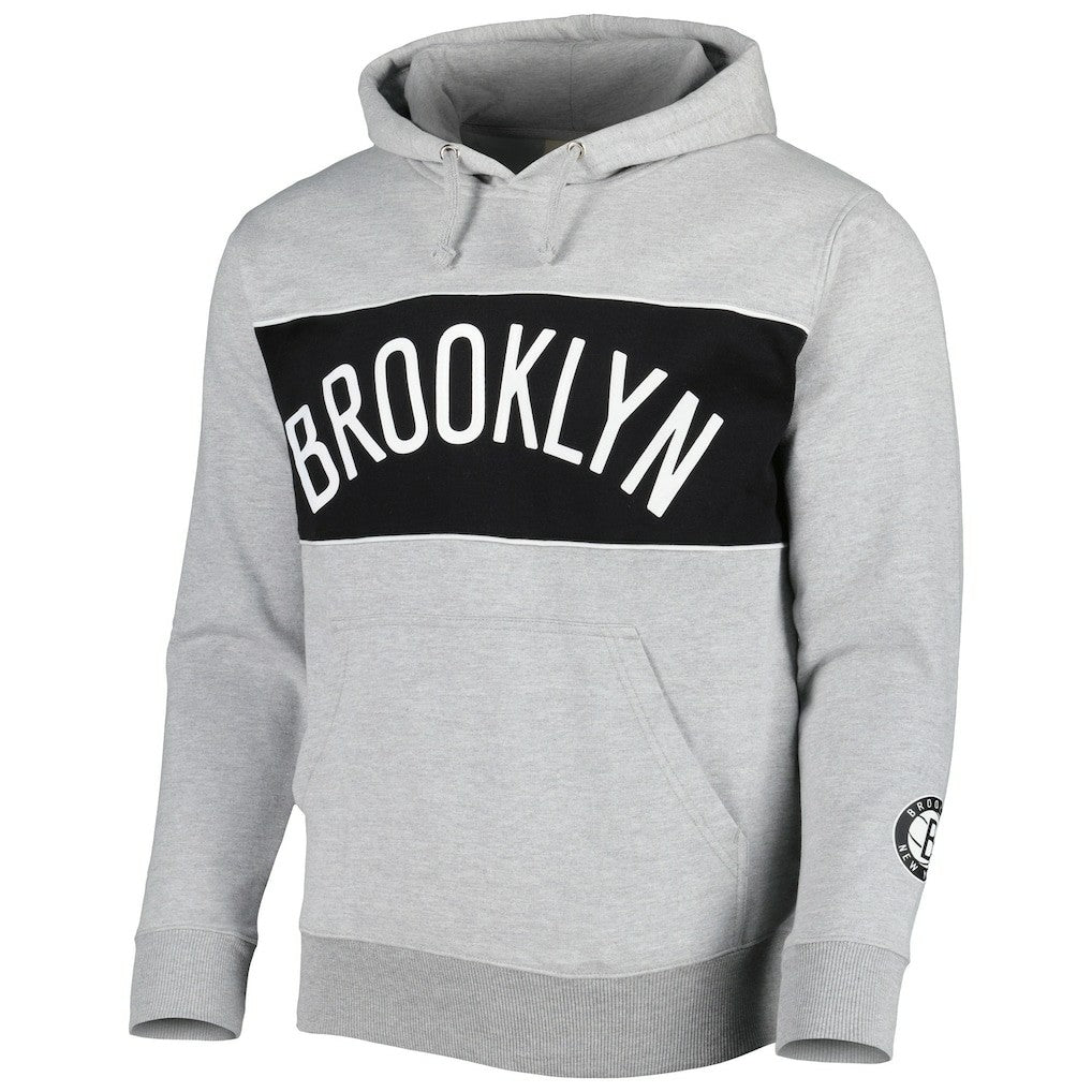 Brooklyn Nets Wordmark French Terry Pullover Hoodie Heather Gray - Fanatics