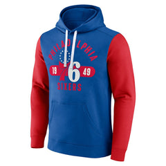 Philadelphia 76ers Big & Tall Bold Attack Pullover Hoodie Royal/Red - Fanatics