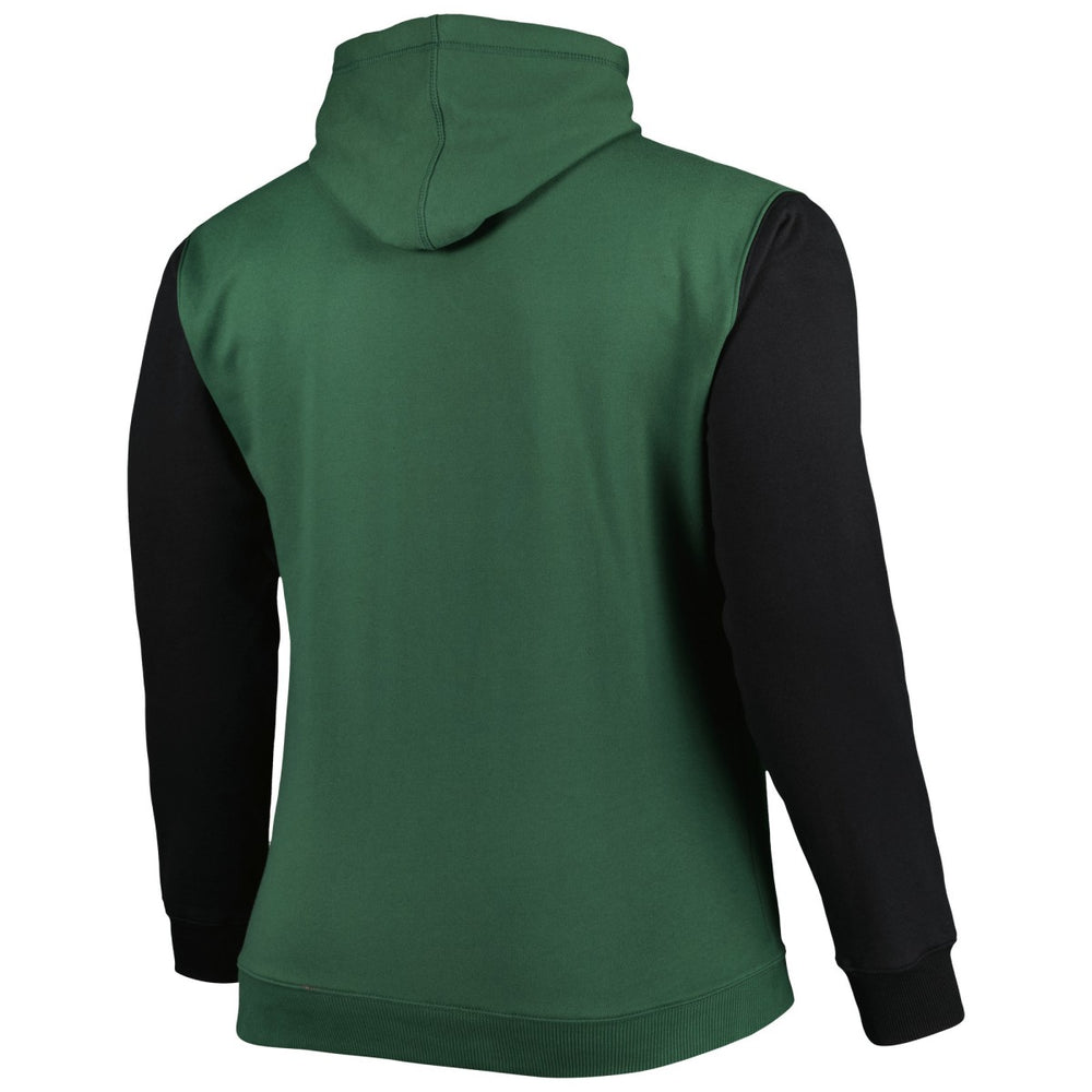 Milwaukee Bucks Big & Tall Bold Attack Pullover Hoodie Hunter Green/Black - Fanatics